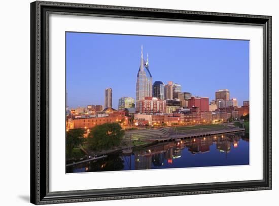 Cumberland River and Nashville Skyline, Tennessee, United States of America, North America-Richard Cummins-Framed Photographic Print