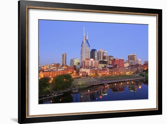 Cumberland River and Nashville Skyline, Tennessee, United States of America, North America-Richard Cummins-Framed Photographic Print