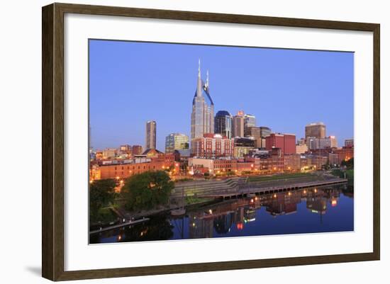 Cumberland River and Nashville Skyline, Tennessee, United States of America, North America-Richard Cummins-Framed Photographic Print