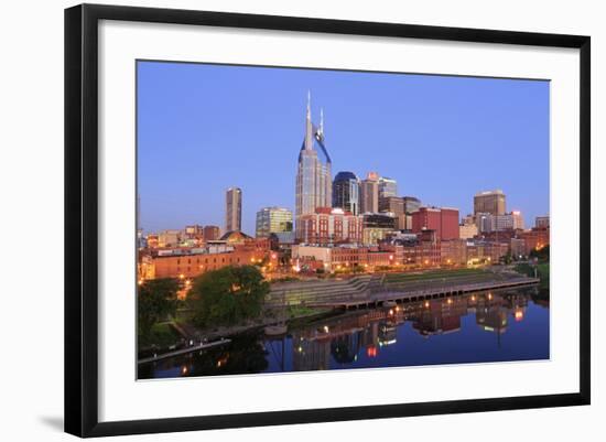 Cumberland River and Nashville Skyline, Tennessee, United States of America, North America-Richard Cummins-Framed Photographic Print