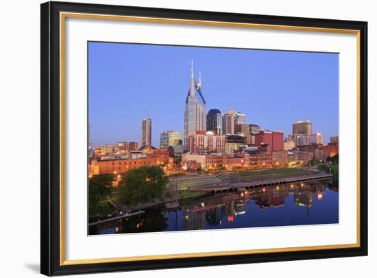 Cumberland River and Nashville Skyline, Tennessee, United States of America, North America-Richard Cummins-Framed Photographic Print