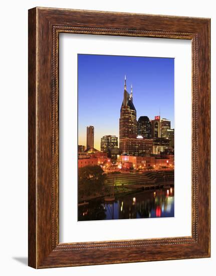 Cumberland River and Nashville Skyline, Tennessee, United States of America, North America-Richard Cummins-Framed Photographic Print