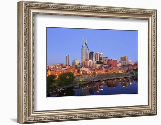 Cumberland River and Nashville Skyline, Tennessee, United States of America, North America-Richard Cummins-Framed Photographic Print