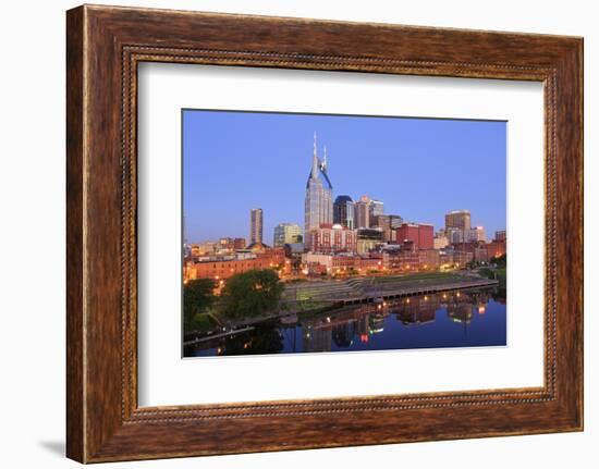 Cumberland River and Nashville Skyline, Tennessee, United States of America, North America-Richard Cummins-Framed Photographic Print