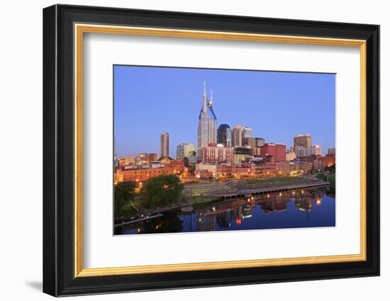 Cumberland River and Nashville Skyline, Tennessee, United States of America, North America-Richard Cummins-Framed Photographic Print