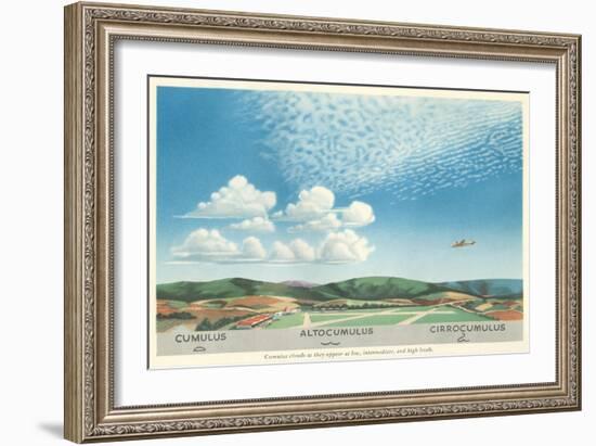 Cumulus, Altocumulus and Cirrocumulus Clouds-null-Framed Art Print