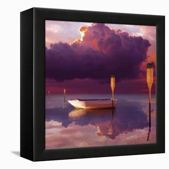 Cumulus Cloud, Rowboat, and Paddles-Colin Anderson-Framed Premier Image Canvas