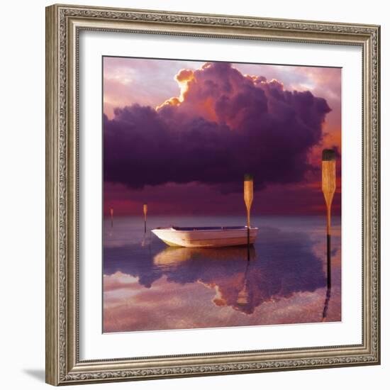 Cumulus Cloud, Rowboat, and Paddles-Colin Anderson-Framed Photographic Print