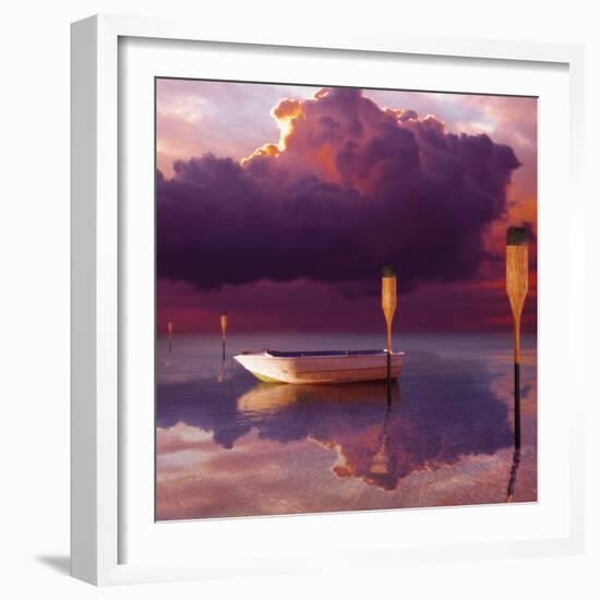 Cumulus Cloud, Rowboat, and Paddles-Colin Anderson-Framed Photographic Print