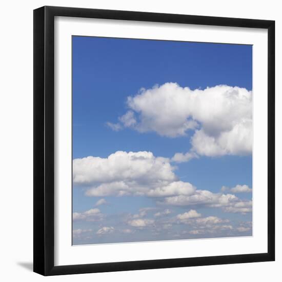 Cumulus Clouds, Blue Sky, Summer, Germany, Europe-Markus Lange-Framed Photographic Print