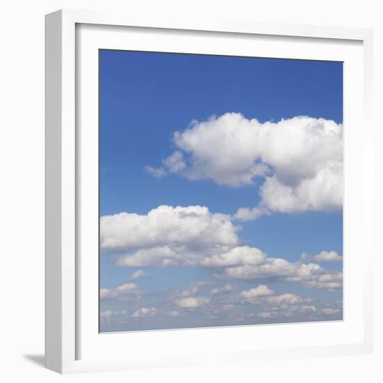 Cumulus Clouds, Blue Sky, Summer, Germany, Europe-Markus Lange-Framed Photographic Print