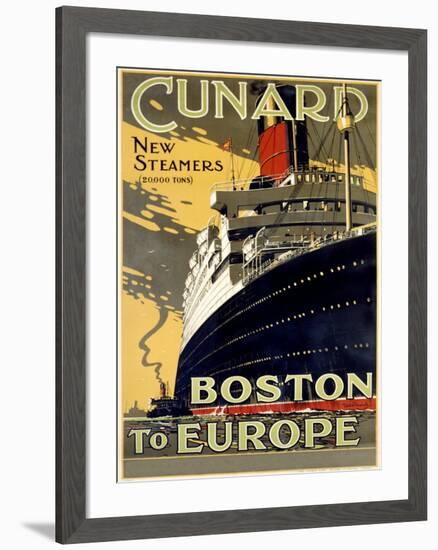 Cunard Line, Boston to Europe-Unknown Unknown-Framed Giclee Print