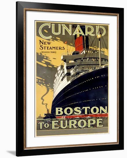 Cunard Line, Boston to Europe-Unknown Unknown-Framed Giclee Print