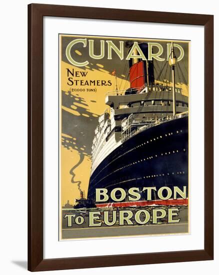 Cunard Line, Boston to Europe-Unknown Unknown-Framed Giclee Print