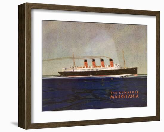 Cunard Line Promotional Brochure for 'Mauretania' C.1930-null-Framed Giclee Print