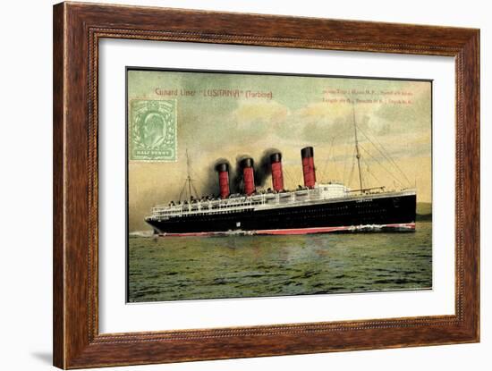 Cunard Line, Turbine Liner Lusitania, Dampfer-null-Framed Giclee Print