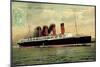 Cunard Line, Turbine Liner Lusitania, Dampfer-null-Mounted Giclee Print