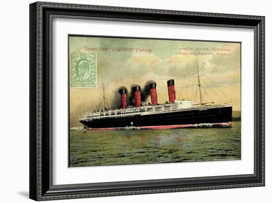 Cunard Line, Turbine Liner Lusitania, Dampfer-null-Framed Giclee Print