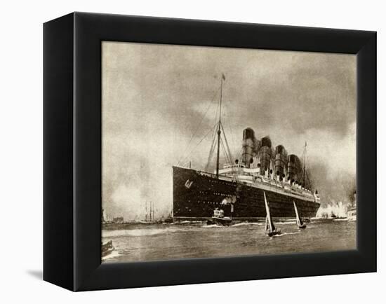 Cunard Liner Lusitania 1915-null-Framed Premier Image Canvas