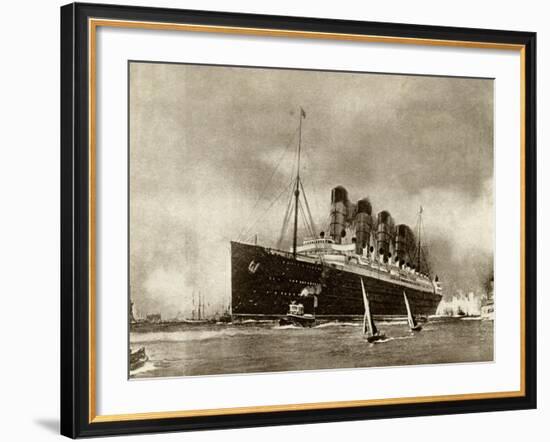 Cunard Liner Lusitania 1915--Framed Photographic Print