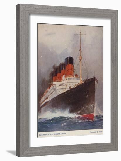 Cunard Liner RMS Mauretania-null-Framed Giclee Print