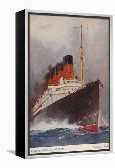 Cunard Liner RMS Mauretania-null-Framed Premier Image Canvas