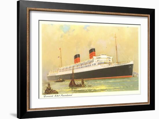 Cunard Mauretania, Ocean Liner-null-Framed Art Print