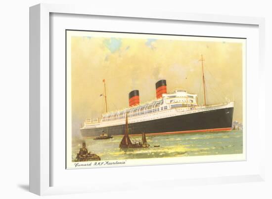 Cunard Mauretania, Ocean Liner-null-Framed Art Print