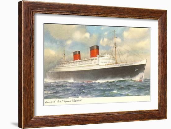 Cunard Ocean Liner RMS Queen Elizabeth-null-Framed Art Print