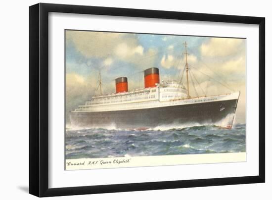 Cunard Ocean Liner RMS Queen Elizabeth-null-Framed Art Print