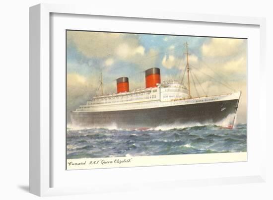 Cunard Ocean Liner RMS Queen Elizabeth-null-Framed Art Print