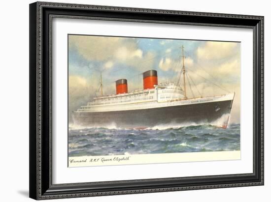 Cunard Ocean Liner RMS Queen Elizabeth-null-Framed Art Print