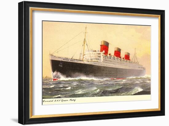 Cunard Queen Mary, Ocean Liner-null-Framed Art Print