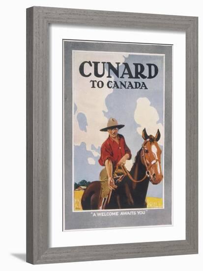 Cunard to Canada, a Welcome Awaits You-Frank Newbould-Framed Art Print