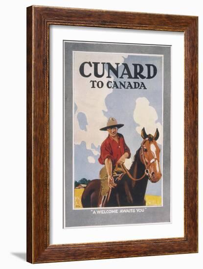 Cunard to Canada, a Welcome Awaits You-Frank Newbould-Framed Art Print