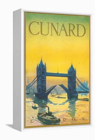 Cunard, Tower Bridge Travel Poster-null-Framed Stretched Canvas
