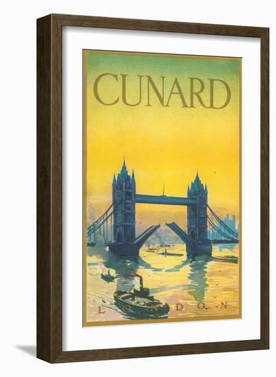 Cunard, Tower Bridge Travel Poster-null-Framed Premium Giclee Print