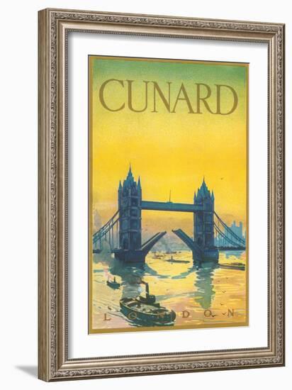 Cunard, Tower Bridge Travel Poster-null-Framed Art Print