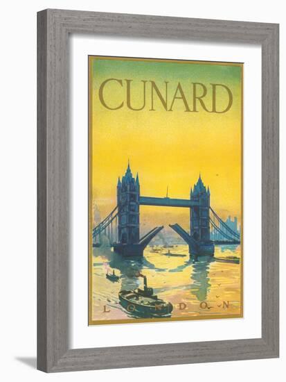 Cunard, Tower Bridge Travel Poster-null-Framed Art Print