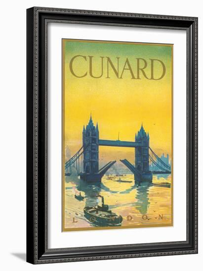 Cunard, Tower Bridge Travel Poster-null-Framed Art Print