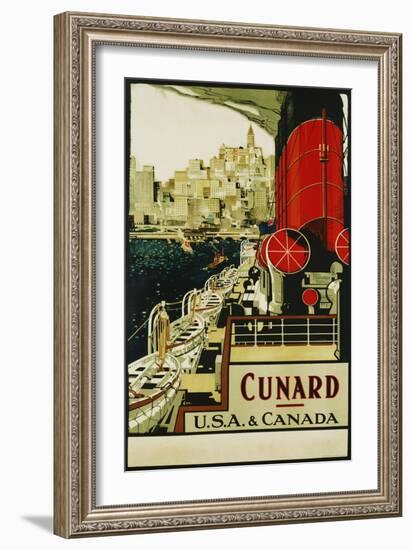 Cunard Usa and Canada Poster-null-Framed Giclee Print