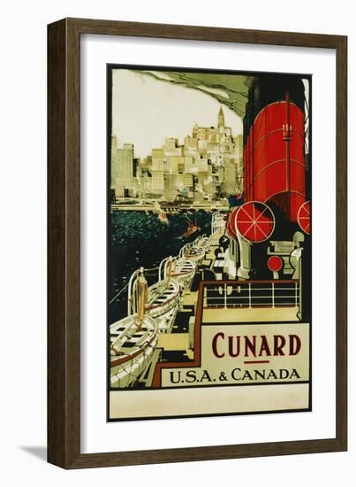 Cunard Usa and Canada Poster-null-Framed Giclee Print