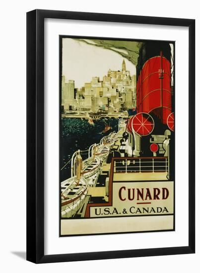 Cunard Usa and Canada Poster-null-Framed Giclee Print