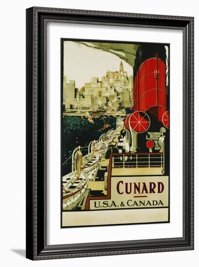 Cunard Usa and Canada Poster-null-Framed Giclee Print