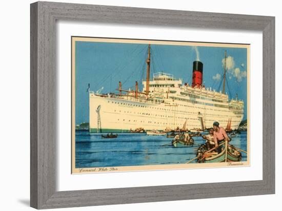 Cunard White Star Ocean Liner, Franconia-null-Framed Art Print