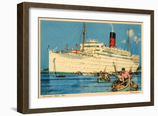 Cunard White Star Ocean Liner, Franconia-null-Framed Art Print