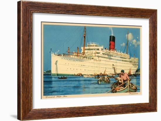 Cunard White Star Ocean Liner, Franconia-null-Framed Art Print