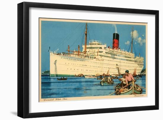 Cunard White Star Ocean Liner, Franconia-null-Framed Art Print