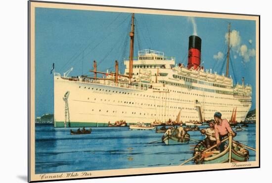 Cunard White Star Ocean Liner, Franconia-null-Mounted Art Print