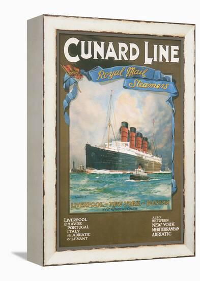 Cundard Line - Royal Mail Steamers - Vintage Poster-Lantern Press-Framed Stretched Canvas